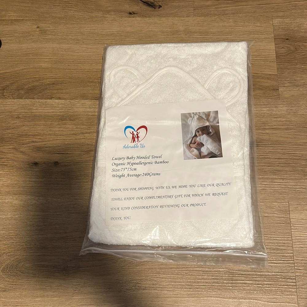 Luxury baby hooded towel organic hypoallergenic bamboo